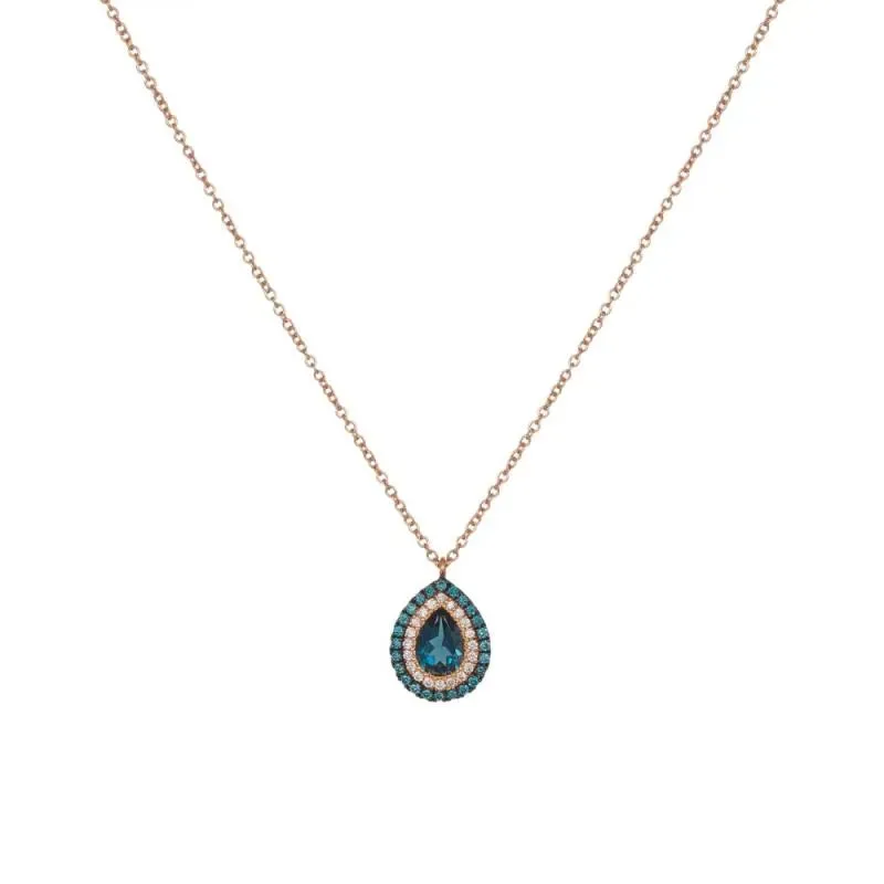 Ροζ gold ροζέτα Κ18 Diamonds and Topaz 043423 043423 Χρυσός 18 Καράτια