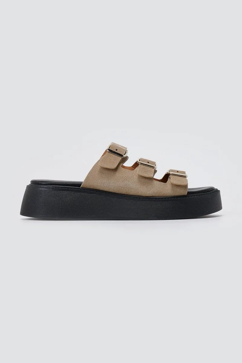 Estil Platform Sandals - 26NK-1721 - Taupe Suede