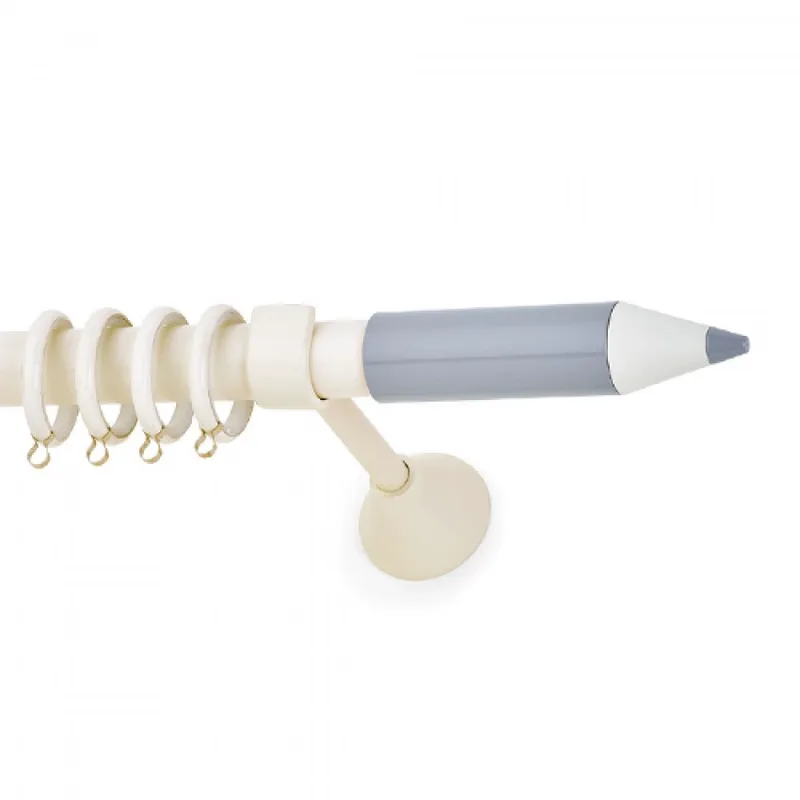 Παιδικά Κουρτινόξυλα Kids Φ.25 σειρά Pensil 0719 Εκρού Γκρι (2.00m Κουρτινόξυλο Μονό)