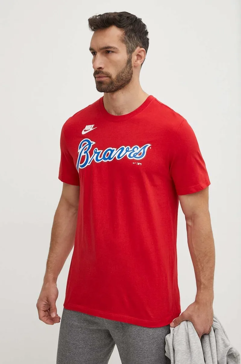 Βαμβακερό μπλουζάκι Nike Atlanta Braves