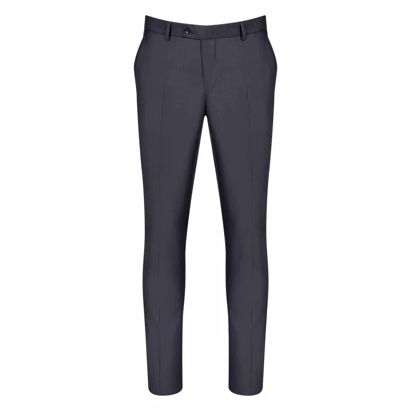 Prince Oliver Παντελόνι Υφασμάτινο Γκρι 100% Wool Touch (Modern Fit)
