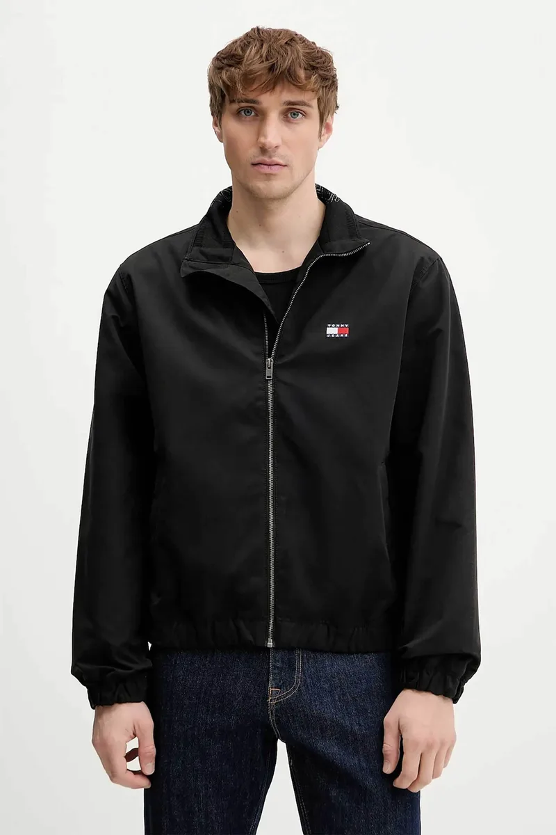 Tommy Jeans ανδρικό μπουφάν με λογότυπο Regular Fit - DM0DM22720 Μαύρο