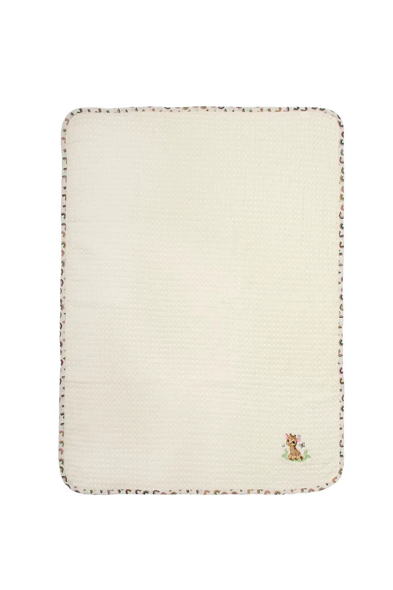 Κουβέρτα Πικέ Κούνιας 100x160εκ. Με Κέντημα Giraffe 173 Ecru-Multi DimCol (Ύφασμα: Βαμβάκι 100%, Χρώμα: Εκρού , Μέγεθος: Κούνιας) - DimCol - 31142649003