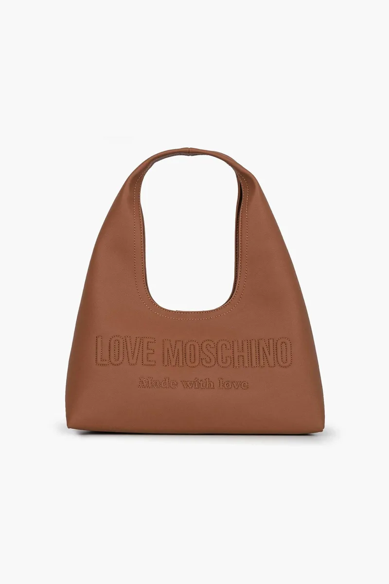 Love Moschino γυναικεία τσάντα ώμου με ανάγλυφο λογότυπο - JC4047PP1OLE0 Καμηλό