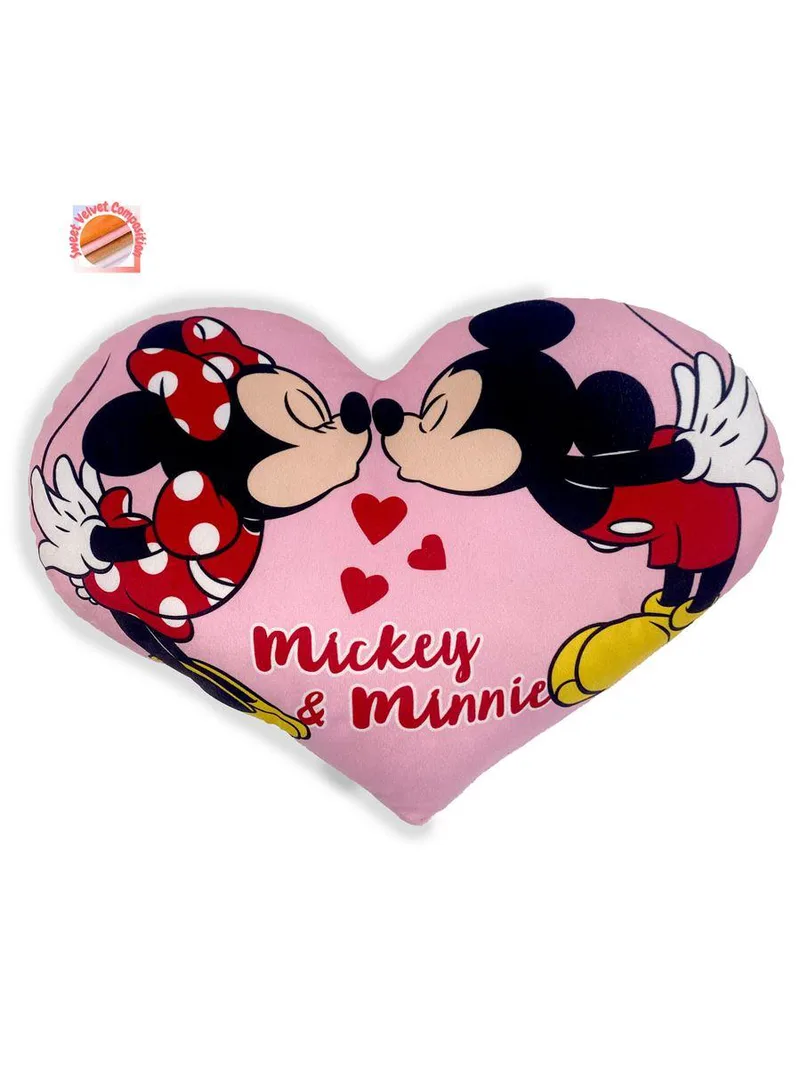 Διακοσμητικό Μαξιλάρι 3D Velboa 40εκ. Mickey & Minnie 15 Ροζ DimCol