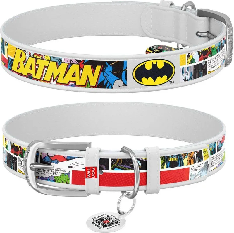 ΠΕΡΙΛΑΙΜΙΟ WAUDOG BATMAN1 ΛΕΥΚΟ (25MM / 37-48CM)