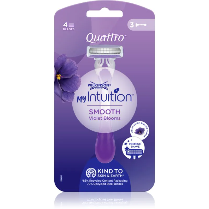 Wilkinson Sword My Intuition Quattro μιας χρήσεως ξυραφάκια Violet Blooms 3 τμχ