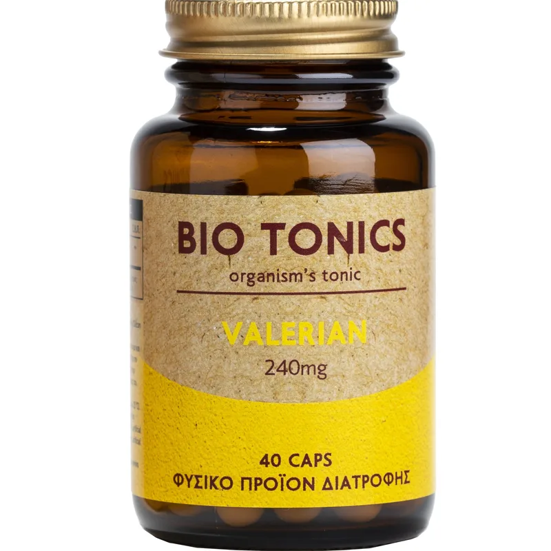 Bio Tonics Premium Valerian 240mg Συμπλήρωμα Διατροφής Εκχυλίσματος Βαλεριάνας με Ηρεμιστικές & Χαλαρωτικές Ιδιότητες Κατά της Αϋπνίας 40veg.caps
