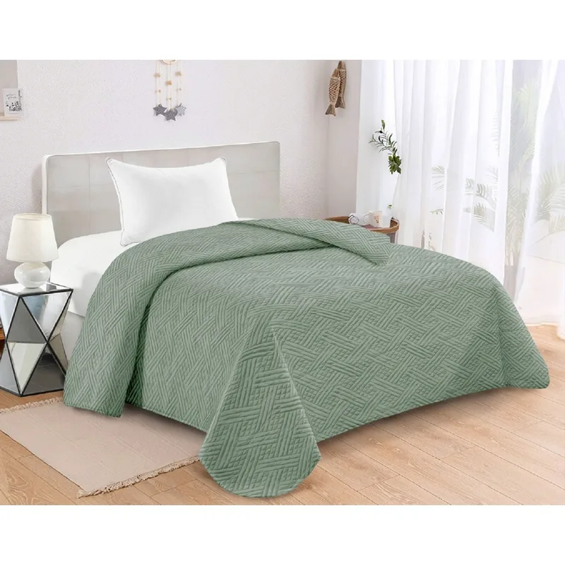 Κουβερλι Microfiber King Size 240X260 Adam Home Gloria Green