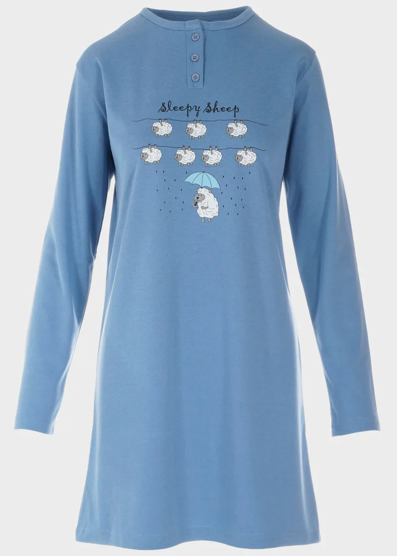 Γυναικείο νυχτικό πατιλέτα Sleepy Sheep ΣΙΕΛ