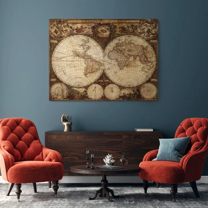 Πινακας σε καμβά OLD WORLD ATLAS