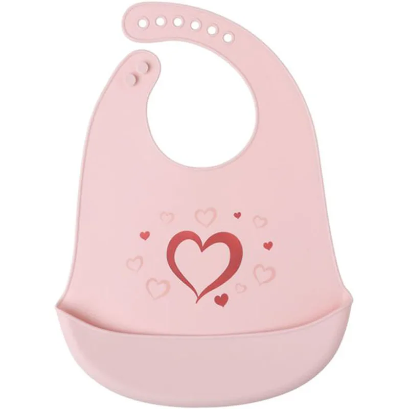 Σαλιάρα Σιλικόνης Kiokids 3017 Heart Ροζ