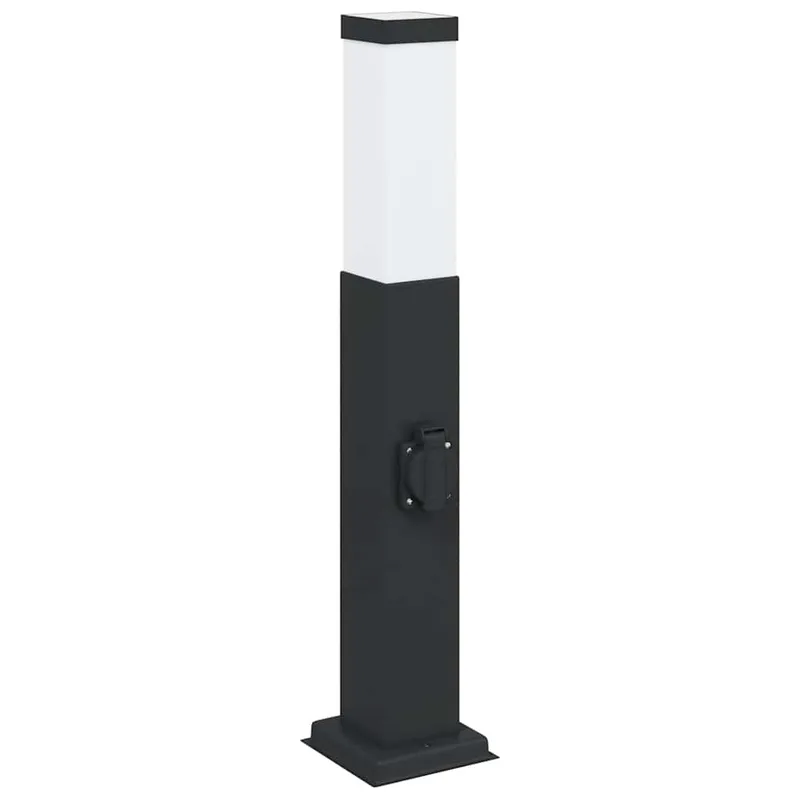 vidaXL Φωτιστικό Κολωνάκι με Πρίζα Μαύρο IP44 50 εκ.