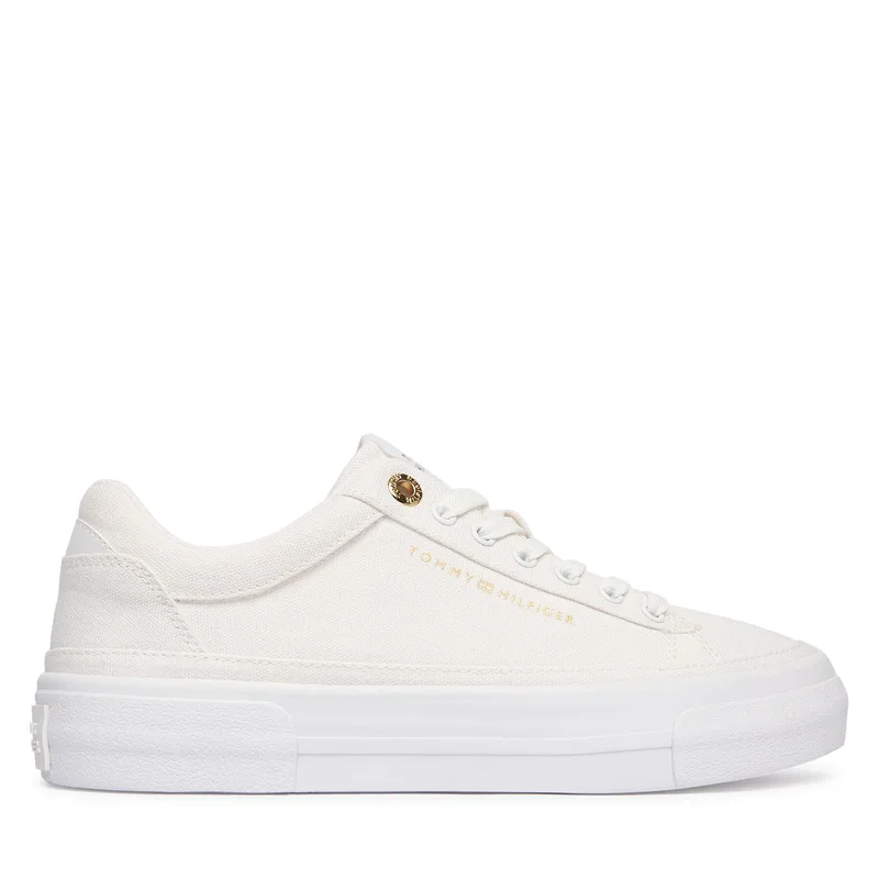 Αθλητικά Tommy Hilfiger Th Foxing Platform Canvas FW0FW09480 Λευκό