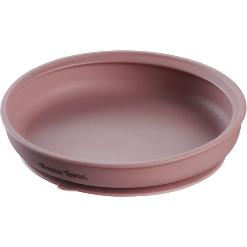 Tommee Tippee EasiStick™ Silicone Weaning Plate πιάτο με βεντούζα 4m+ Ροζ 1 τμχ