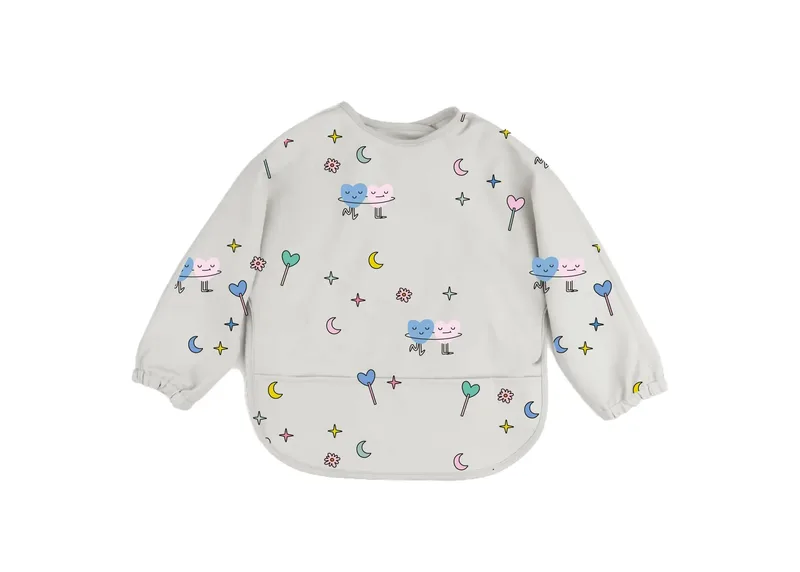 Long Sleeve Bib Dancing Hearts - The Cotton Cloud
