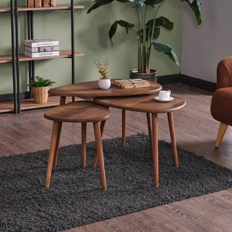 Σετ Τραπεζάκια Σαλονιού Alvin - Walnut 208Nvd1101 (80x50x52 cm)