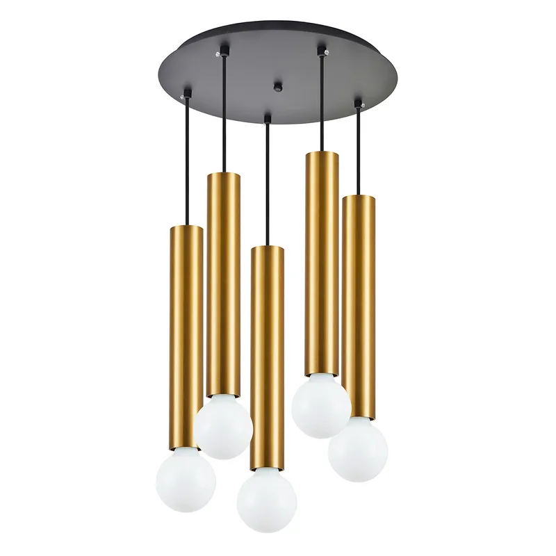 Φωτιστικό Οροφής Πολύφωτο Homelighting Adept Tube 77-8683 Χρυσό