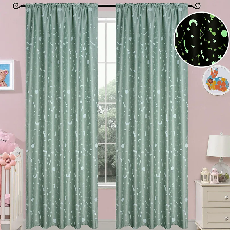 Κουρτίνα Φωσφοριζέ 140x270 Με Τρέσα Beauty Home 6141 Mint 140x270Υ