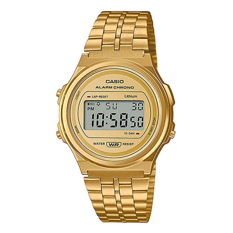 CASIO Vintage Chronograph Χρυσό Stainless Steel Bracelet A-171WEG-9AEF