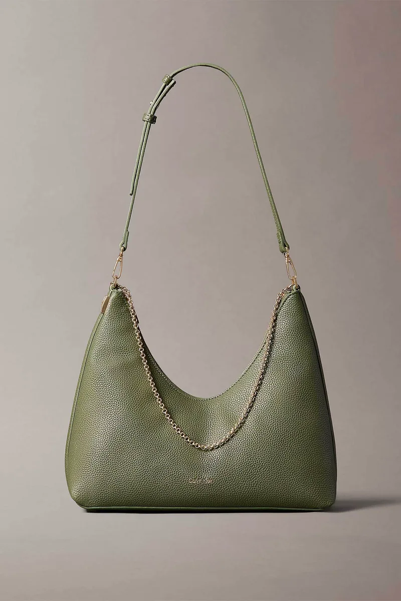 Calvin Klein Jeans γυναικεία τσάντα hobo με λογότυπο - LV04F3495G Λαδί