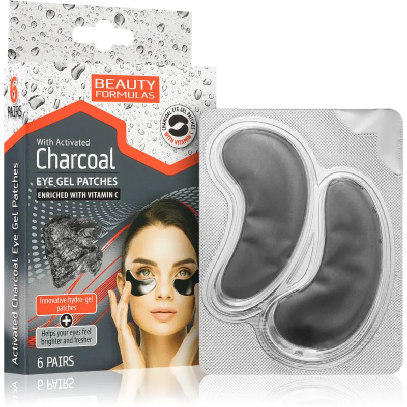 Beauty Formulas Charcoal μάσκα υδρογέλης για γύρω από τα μάτια με ενεργό άνθρακα 6 τμχ
