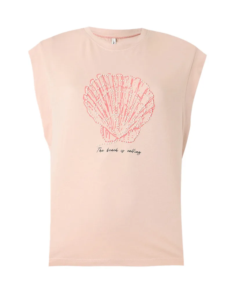 ONLY ONLSHELINA S/S TOP BOX JRS 15374720-Sepia RoseBigmussel LightPink