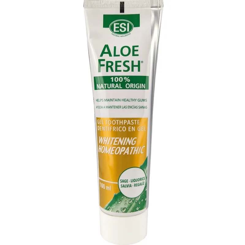 Esi Aloe Fresh Whitening Toothpaste Οδοντόκρεμα με Εκχύλισμα Φυτών για Λευκά Δόντια Κατά της Τερηδόνας & Ουλίτιδας, Κατάλληλη για Ομοιοπαθητική 100ml