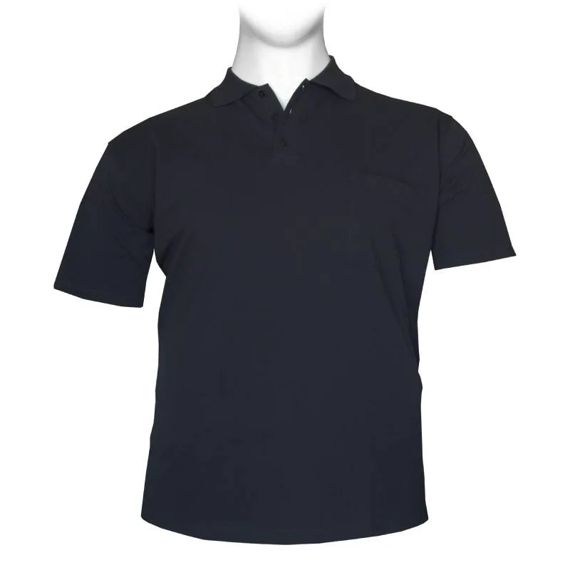 Βαμβακερό πικέ μπλουζάκι "Polo Plain"της Leo Collection,μονόχρωμο με τσέπη - Dark Blue