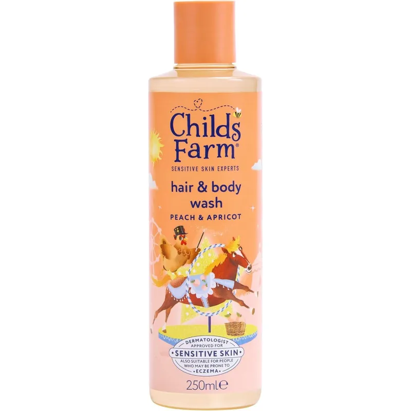 Childs Farm Peach & Apricot Hair & Body Wash Απαλό Αφρόλουτρο & Σαμπουάν για Σώμα & Μαλλιά με Άρωμα Ροδάκινο & Βερίκοκο 250ml