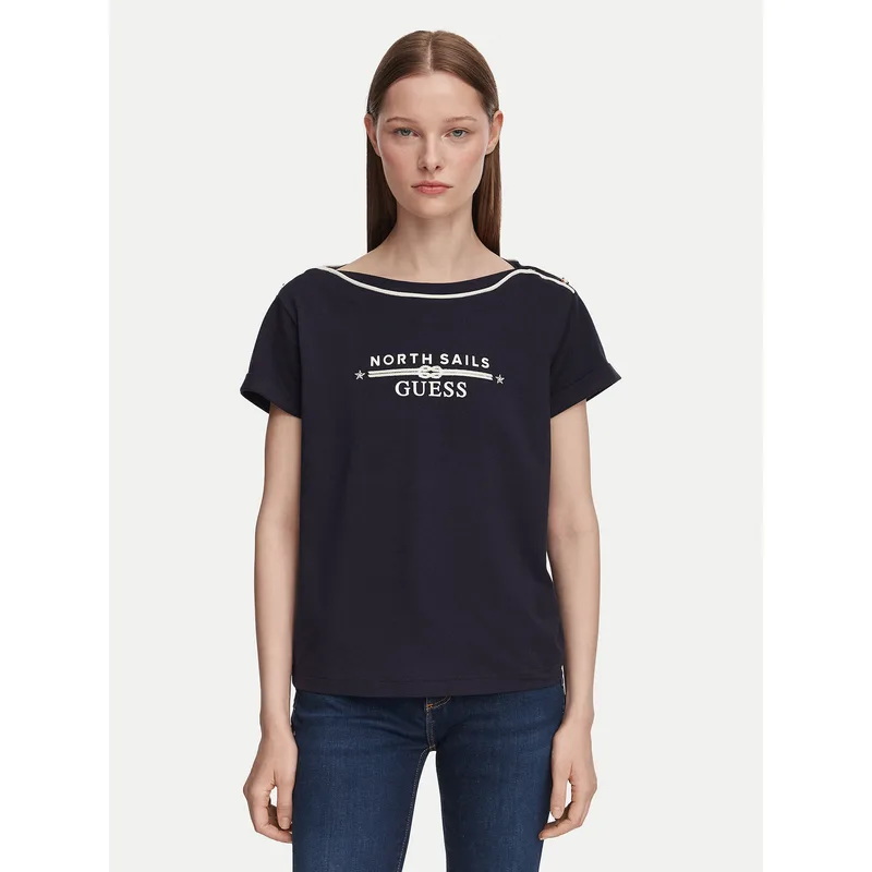 Guess T-Shirt W6YI58 K5317 Σκούρο μπλε Regular Fit