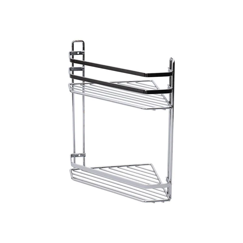 Estia Εταζέρα Elegant Μεταλλική Γωνιακή 2 Θέσεων 32X28X18Cm Χρωμίου