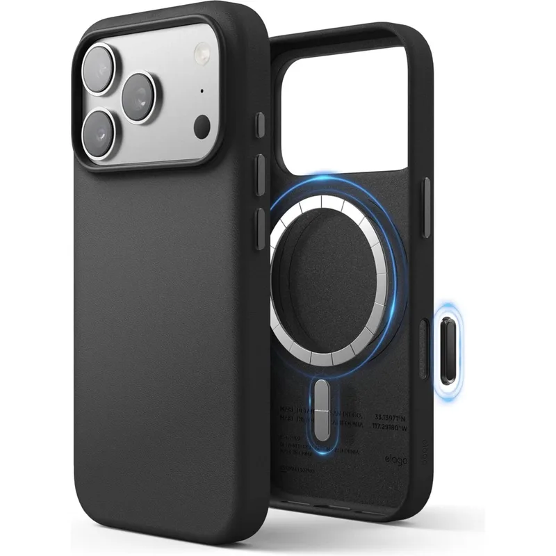 Θήκη iPhone 17 Pro Elago Magnetic Leather από Vegan Δέρμα με MagSafe - Black (ES17MSLE63PRO-BK)