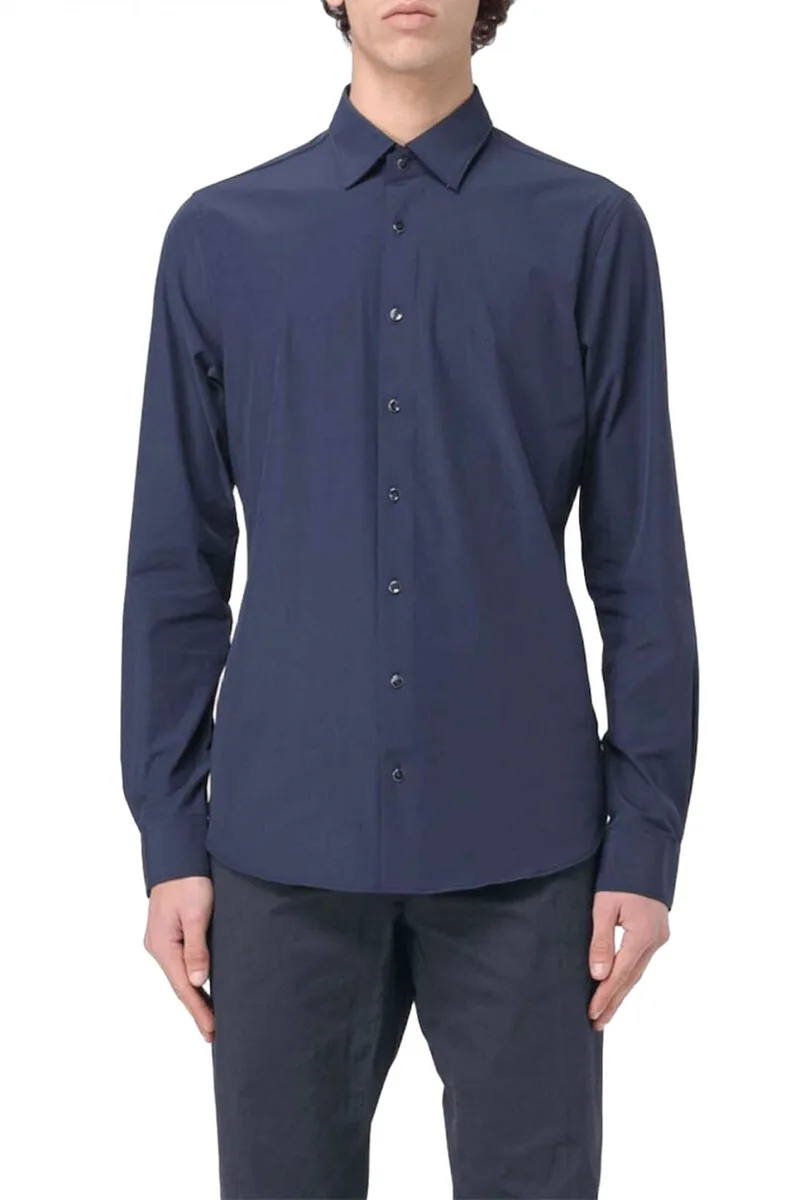 MICHAEL KORS ΠΟΥΚΑΜΙΣΟ SLIM FIT PERFORMANCE STRETCH ΜΠΛΕ