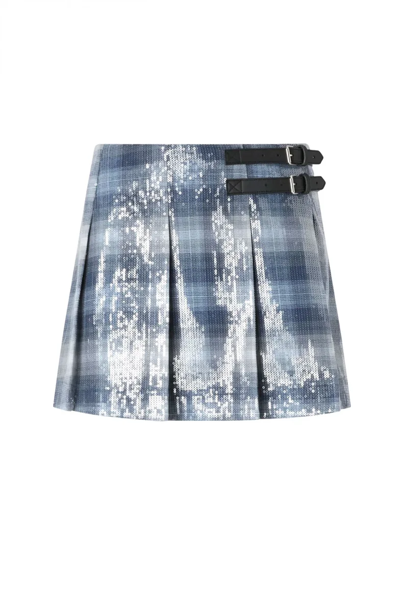 PINKO ΦΟΥΣΤΑ MINI GONGORA SKIRT ΠΑΓΕΤΕΣ ΚΑΡΟ ΜΠΛΕ