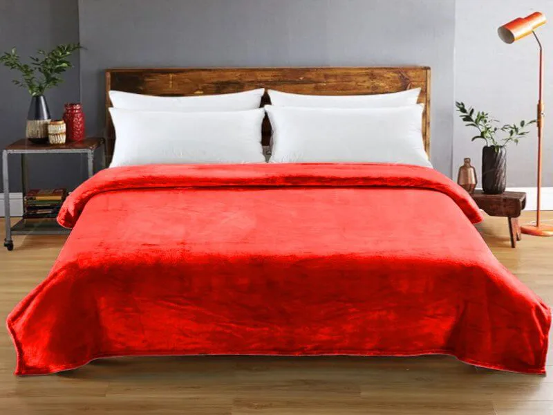 Κουβέρτα Ημίδιπλη Βελουτέ Κόκκινη Super Soft Mink Γαρύφαλλο 160x220
