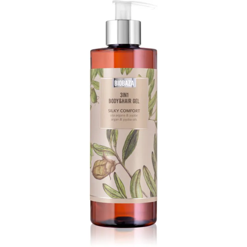 BIOBAZA 3in1 Body&Hair Gel Silky Comfort σαμπουάν, μαλακτικό και τζελ για ντους 3 σε 1 400 ml