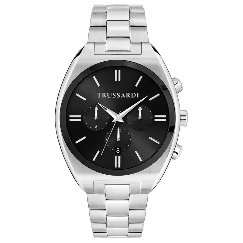 Ανδρικό ρολόι Trussardi Metropolitan Stainless Steel με μαύρο καντράν R2453159002 R2453159002 Ατσάλι