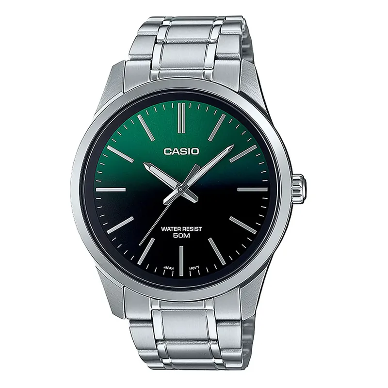 CASIO Collection Silver Stainless Steel Bracelet MTP-E180D-3AVEF