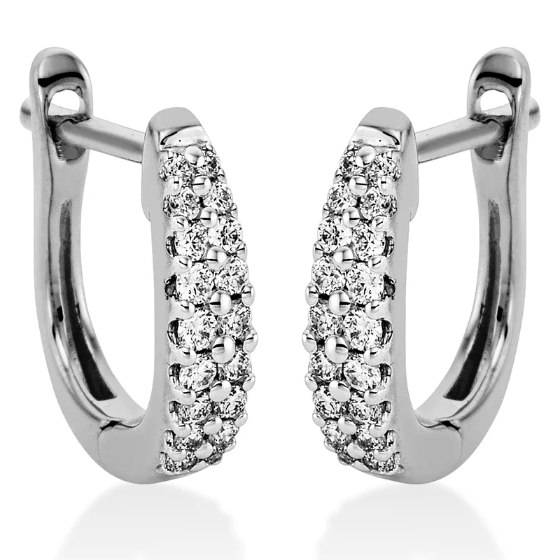 Diamond Group Σκουλαρίκια με Διαμάντια Brilliant από Λευκό Χρυσό 18 Καρατίων DSK3359