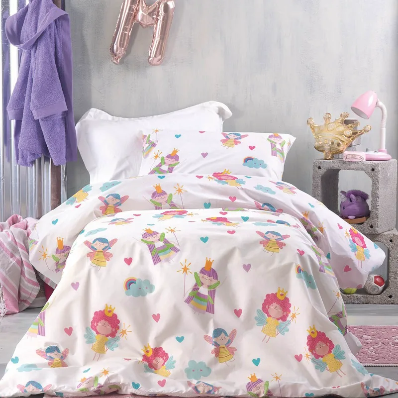 Σετ Παιδικά Σεντόνια Μονά 3 Τεμαχίων Rythmos Fairies 160x260