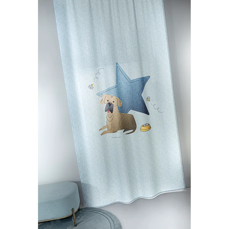 Κουρτίνα Με Τρέσα 145X270 Guy Laroche Bebe Paw Ciel (145x270)
