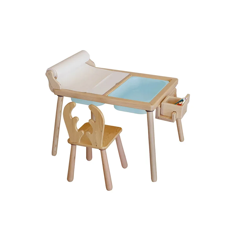 Σετ Παιδικό Τραπεζάκι Με Καρέκλες Roll And Chair - Blue 109Trs1178 (53x52x74)