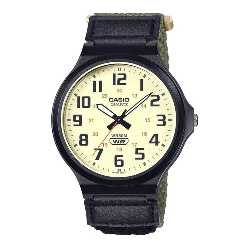 CASIO Collection Two Tone Combined Materials Strap MW-240B-3BVEF