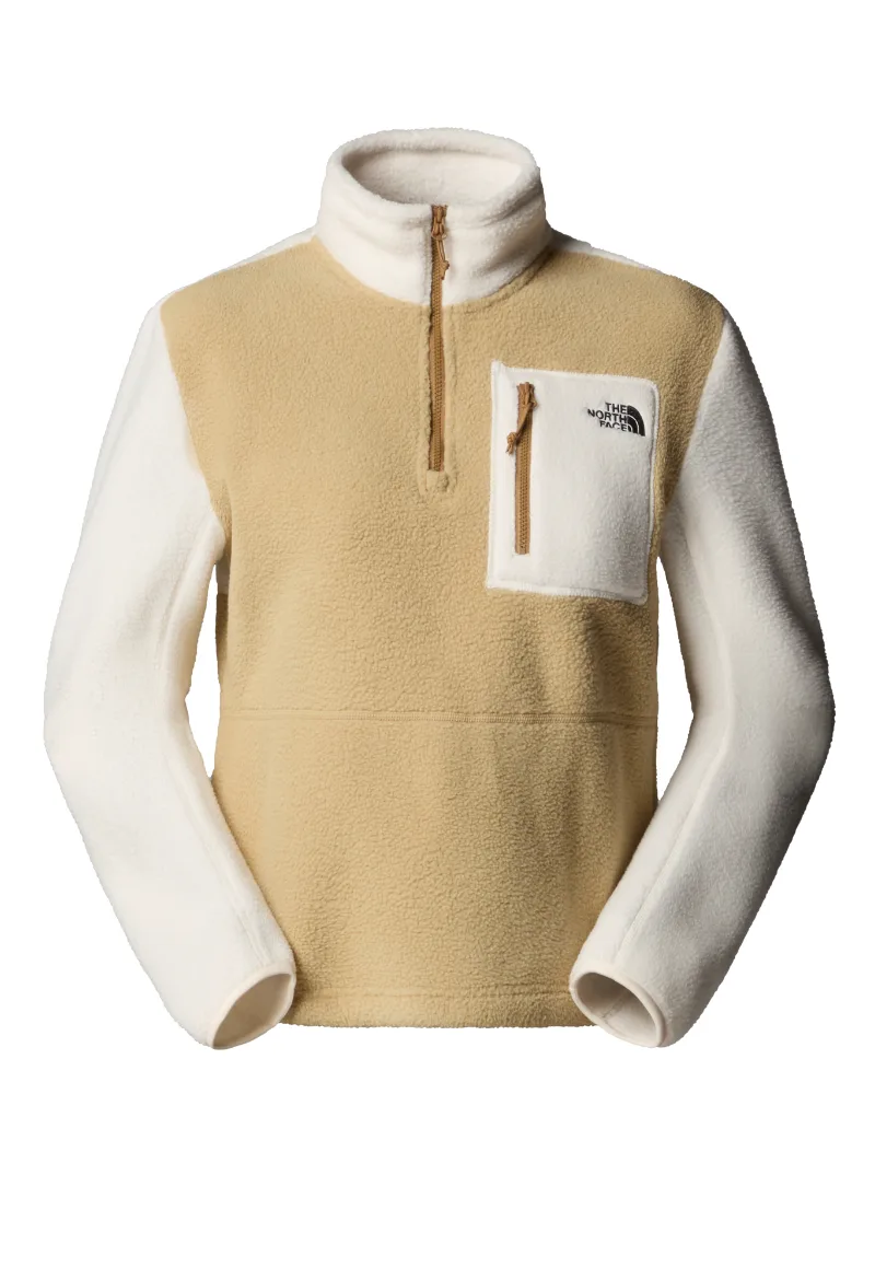 ΓΥΝΑΙΚΕΙΟ ΦΟΥΤΕΡ FLEECE THE NORTH FACE YUMIORI 1/4 ZIP ΚΑΝΟΝΙΚΗ ΓΡΑΜΜΗ ΧΑΚΙ/ΛΕΥΚΟ