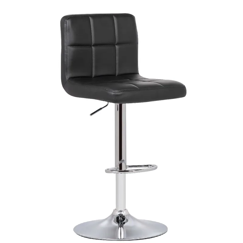 Σκαμπό Bar ArteLibre ΓΛΑΥΚΗ Μαύρο PU 45x45x87-105cm
