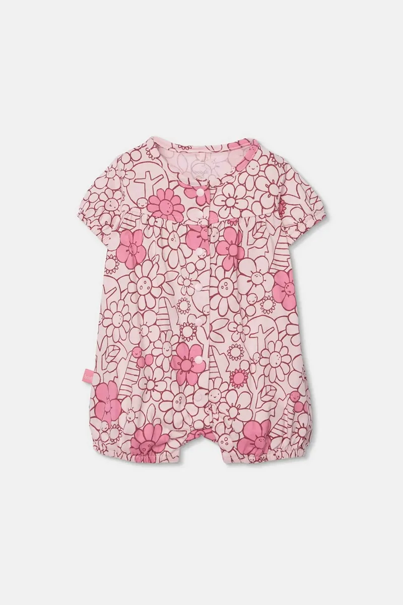 Boboli βρεφικό φορμάκι με floral σχέδιο - 133074 Ροζ