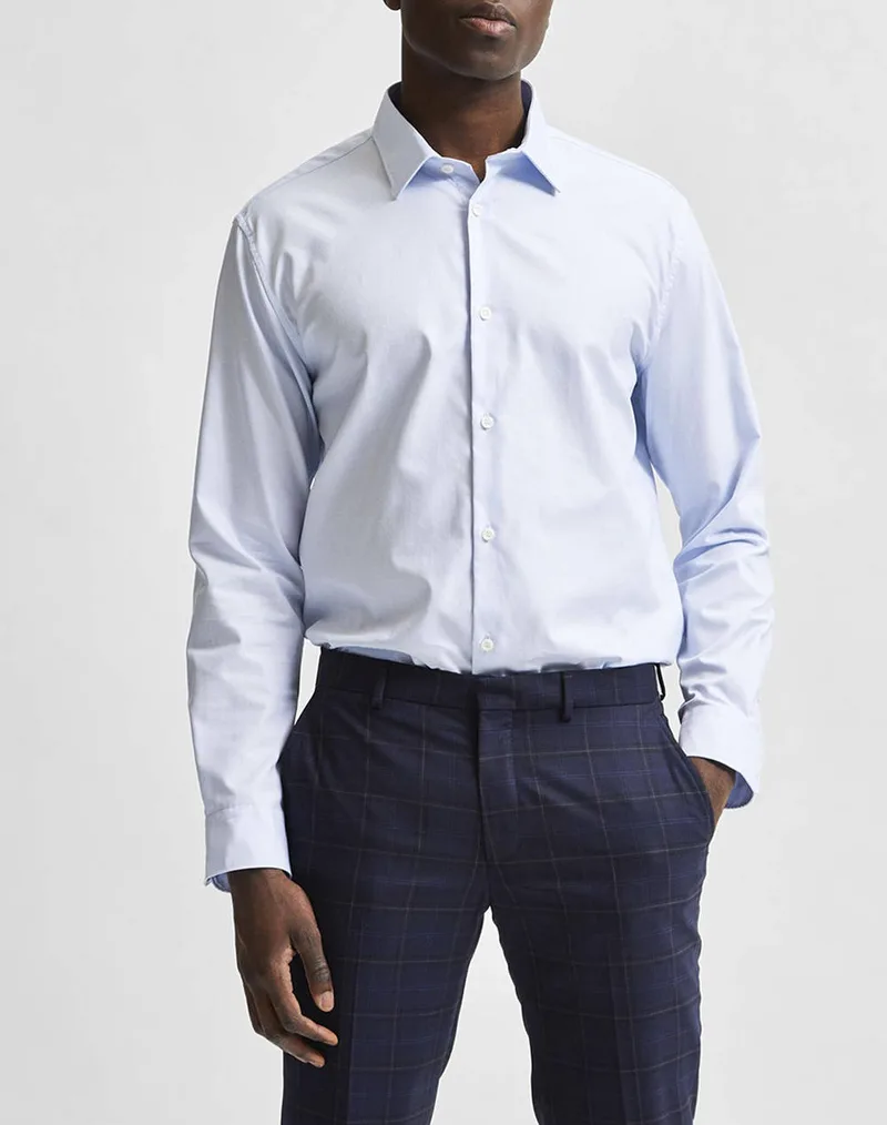 SELECTED SLHSLIMETHAN SHIRT LS CLASSIC NOOS 16080200-LIGHT BLUE LightBlue