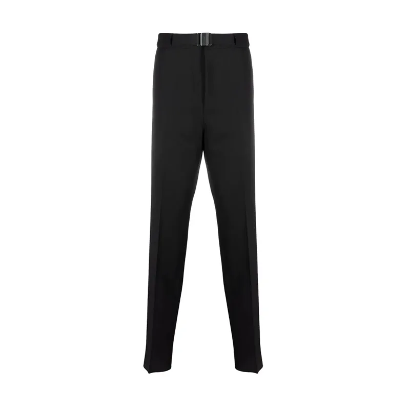 GIVENCHY Ανδρικό Μαύρο Belted Wool Tailored Trousers