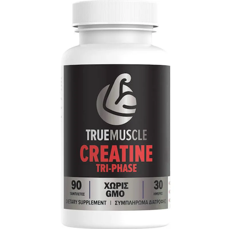 Green Forest Vitamins True Muscle Creatine Tri-Phase Συμπλήρωμα Διατροφής Κρεατίνης 3 Μορφών για Μέγιστη Απορρόφηση, Βελτιωμένη Απόδοση & Ενίσχυση Μυϊκής Δύναμης σε Έντονη Άσκηση 90tabs